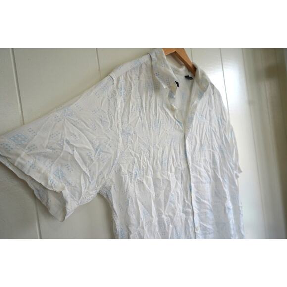 Via Europa Mens Casual Button Down Summer Pattern Top Sz L - Picture 4 of 8